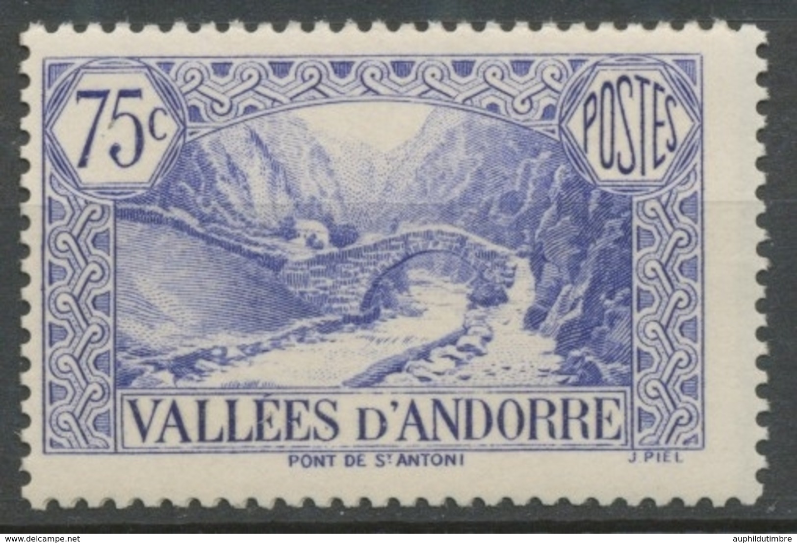 Andorre Français N°70, 75c. Outremer NEUF** ZA70 - Ungebraucht