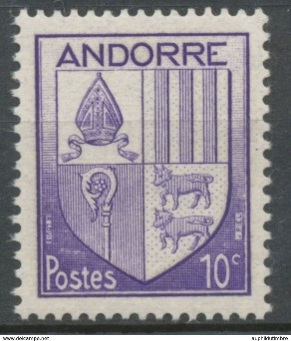 Andorre Français N°93, 10c. Violet NEUF** ZA93 - Nuevos