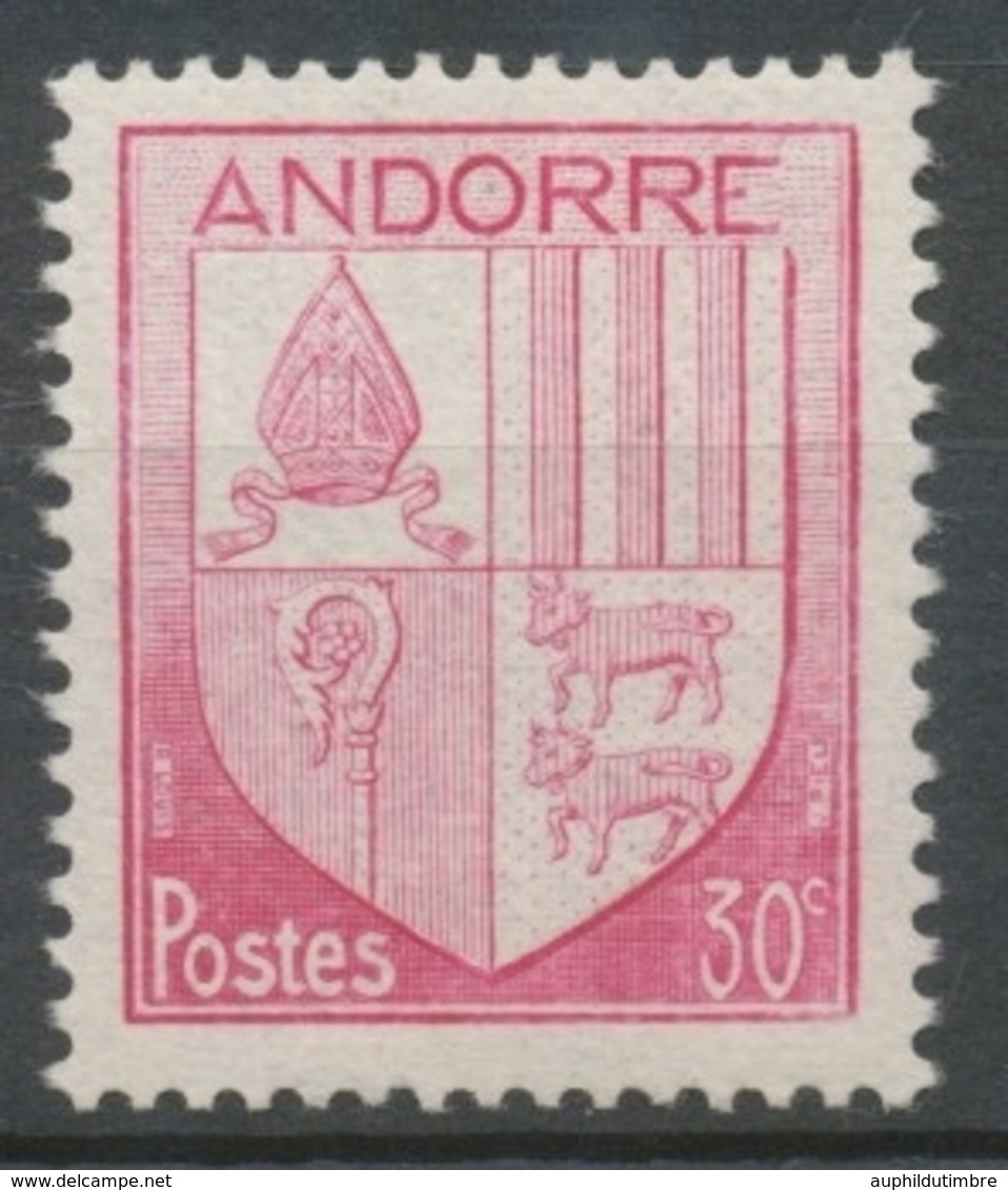 Andorre Français N°94, 30c. Rose-lilas NEUF** ZA94 - Nuovi