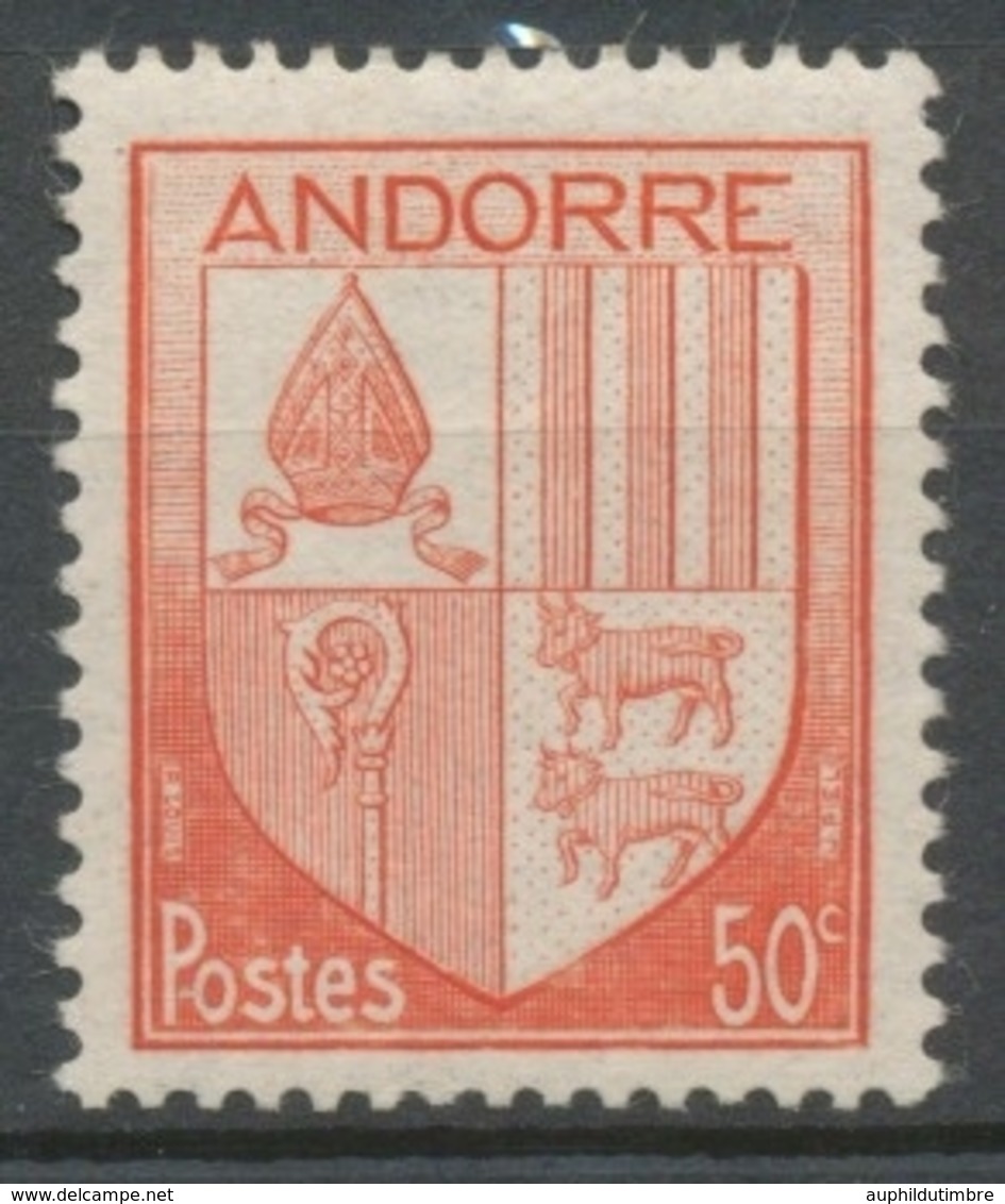 Andorre Français N°96, 50c. Rouge NEUF** ZA96 - Unused Stamps