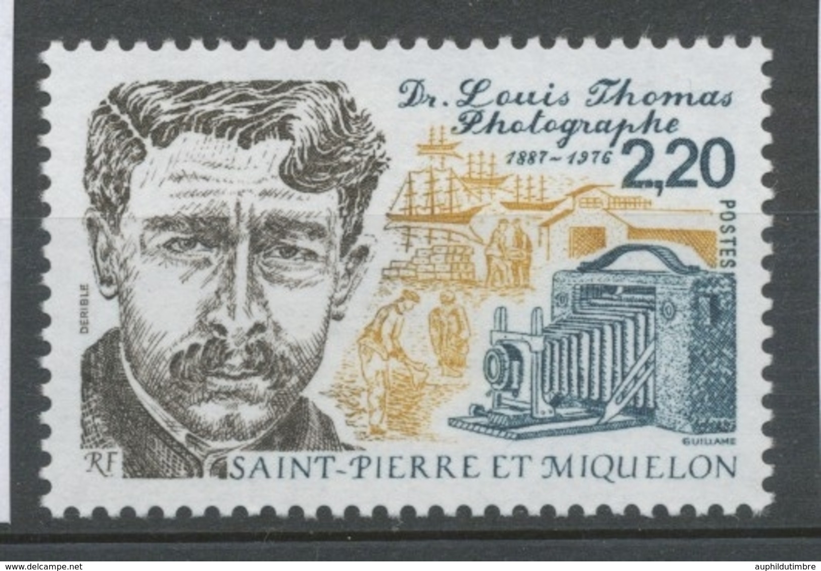 SPM  N°488 Centenaire De La Naissance Du Docteur Louis Thomas (1887-1976) 2f20 Gris-bleu, Ocre, Brun ZC488 - Unused Stamps