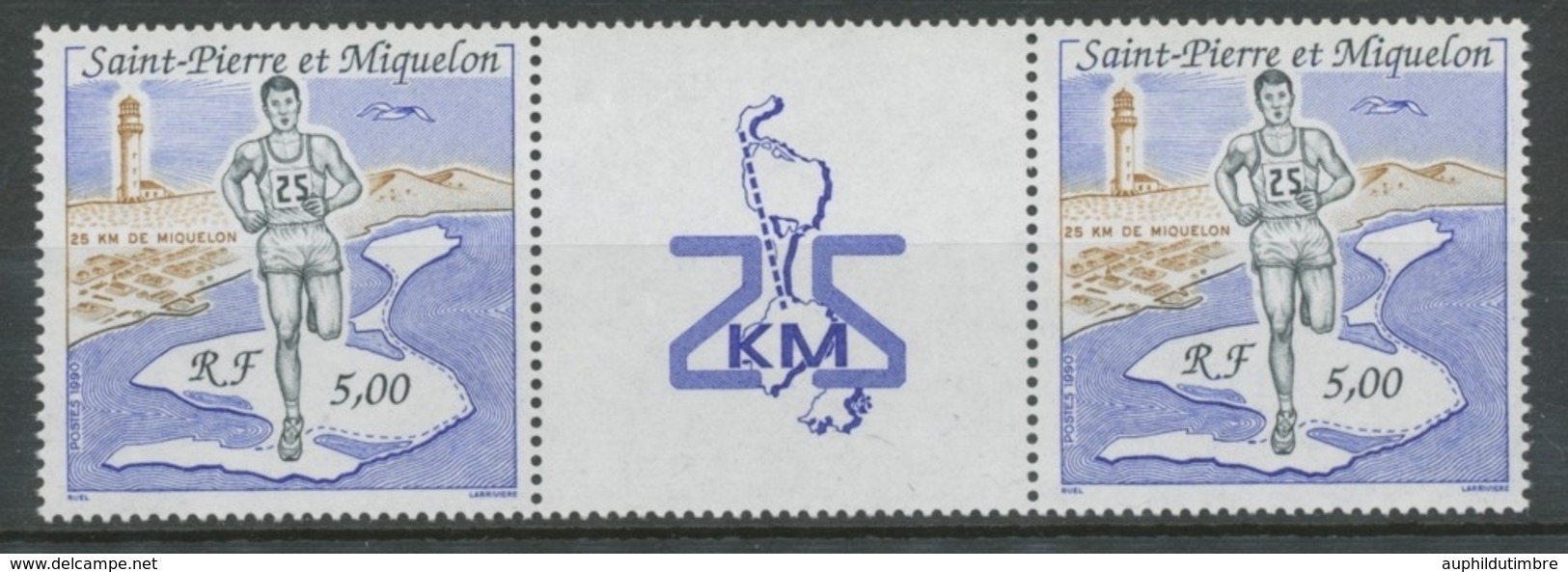 SPM  N°522A Sport Coureur Sur Carte ; Côte Avec Phare La Paire Avec Vignette Centrale ZC522A - Nuovi