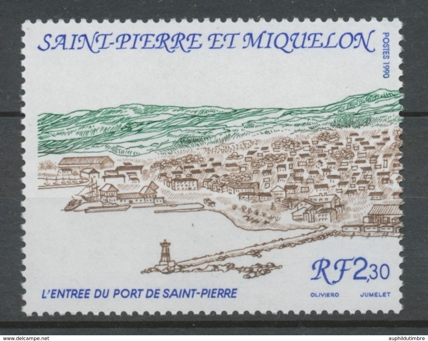 SPM  N°529 Vue Générale De Saint-Pierre 2f30 Bleu, Vert, Brun L' Entrée Du Port ZC529 - Neufs