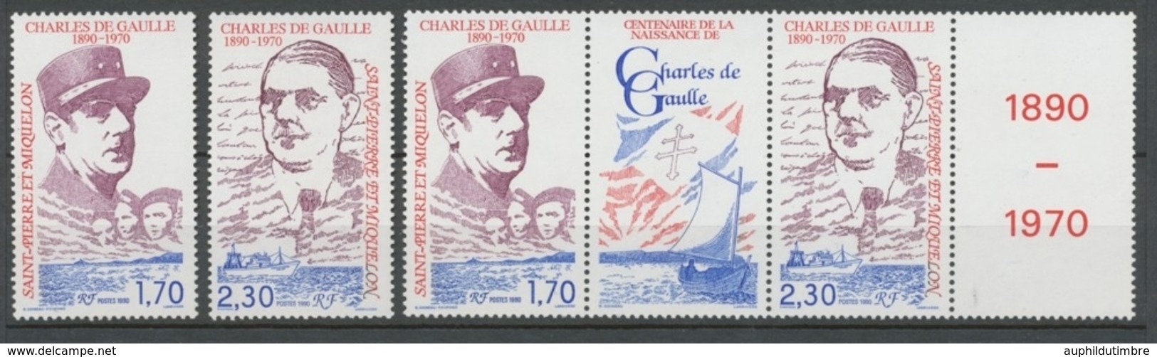 SPM  N°531A Série Centenaire De La Naissance Du Général Charles De Gaulle (1890-1970) 3 Val. ZC531A - Neufs