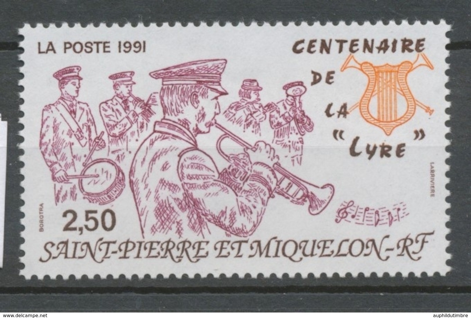 SPM  N°545 Centenaire De La "Lyre" Musiciens, Emblême 2f50 Brun Foncé, Orange, Lilas, Brun ZC545 - Nuovi