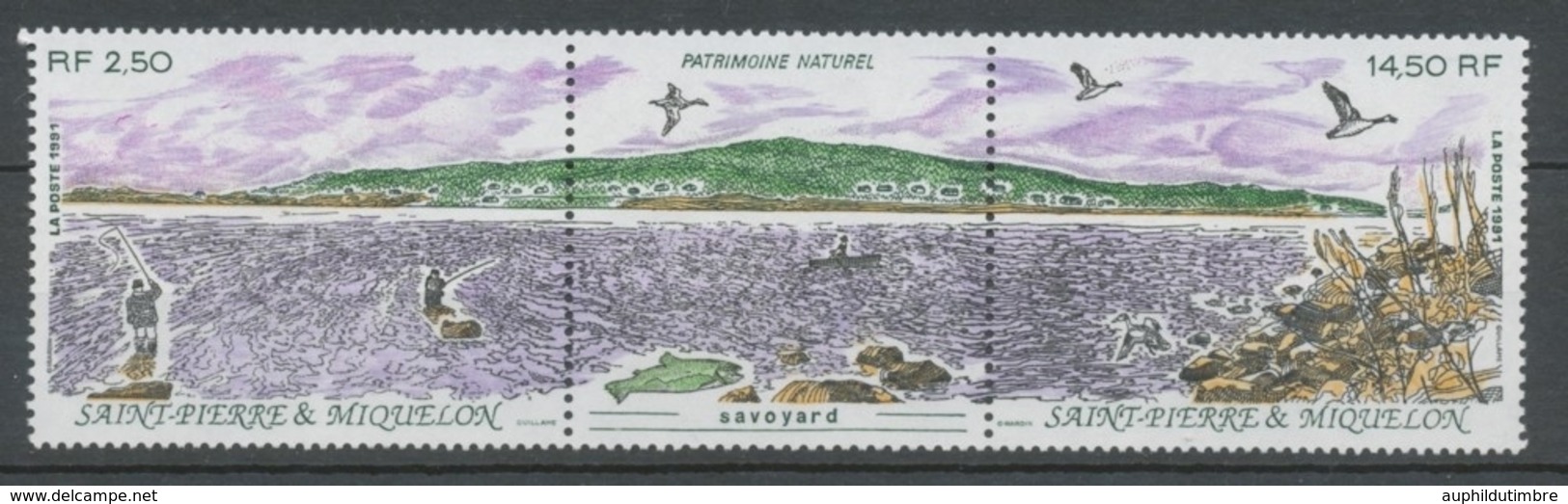 SPM  N°549A La Pointe De Savoyard (St-Pierre) Le Triptyque Avec Vignette Centrale ZC549A - Unused Stamps