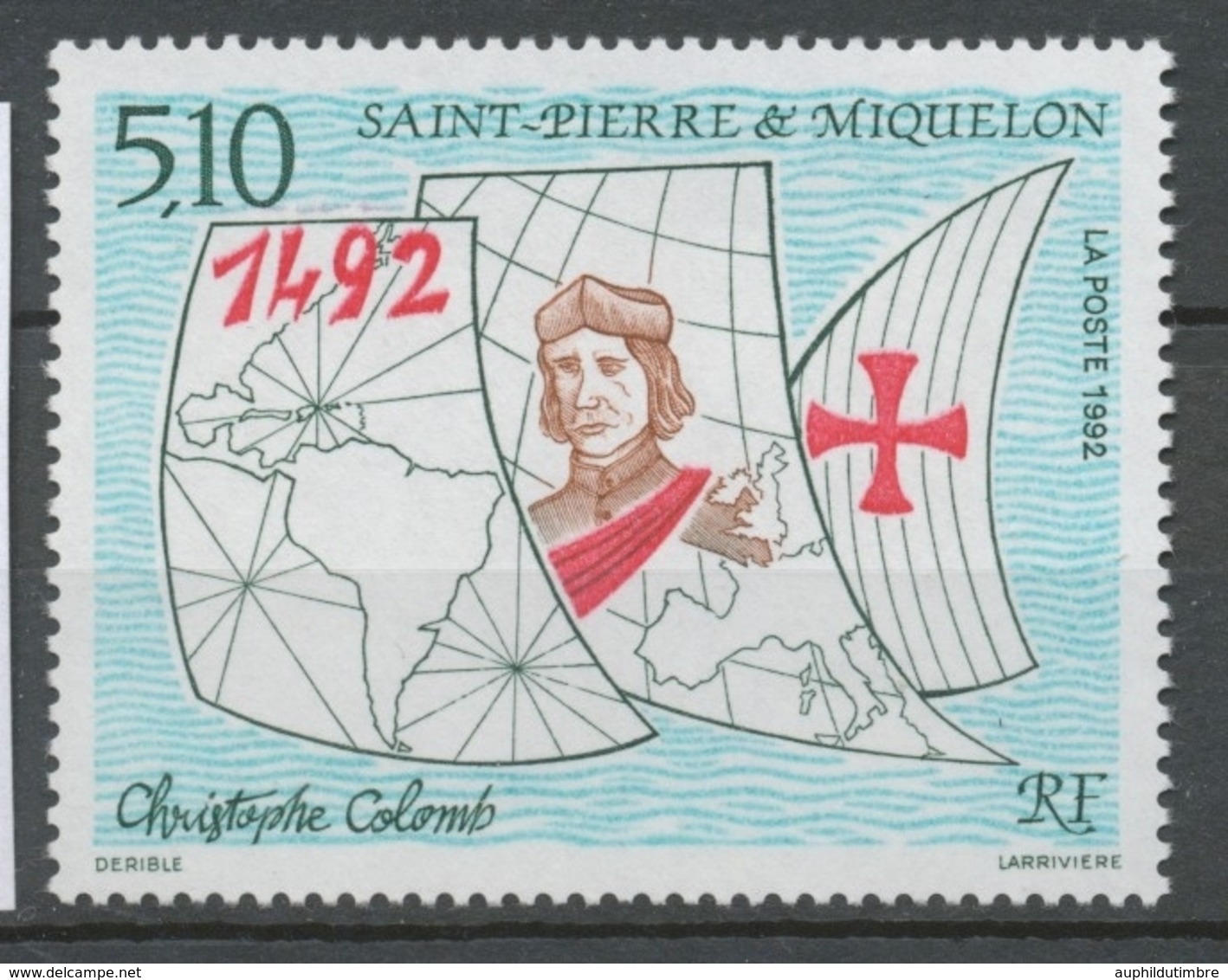 SPM  N°569 500e Anniversaire De La Découverte De L' Amérique Par Christophe Colomb 5f10 ZC569 - Ongebruikt