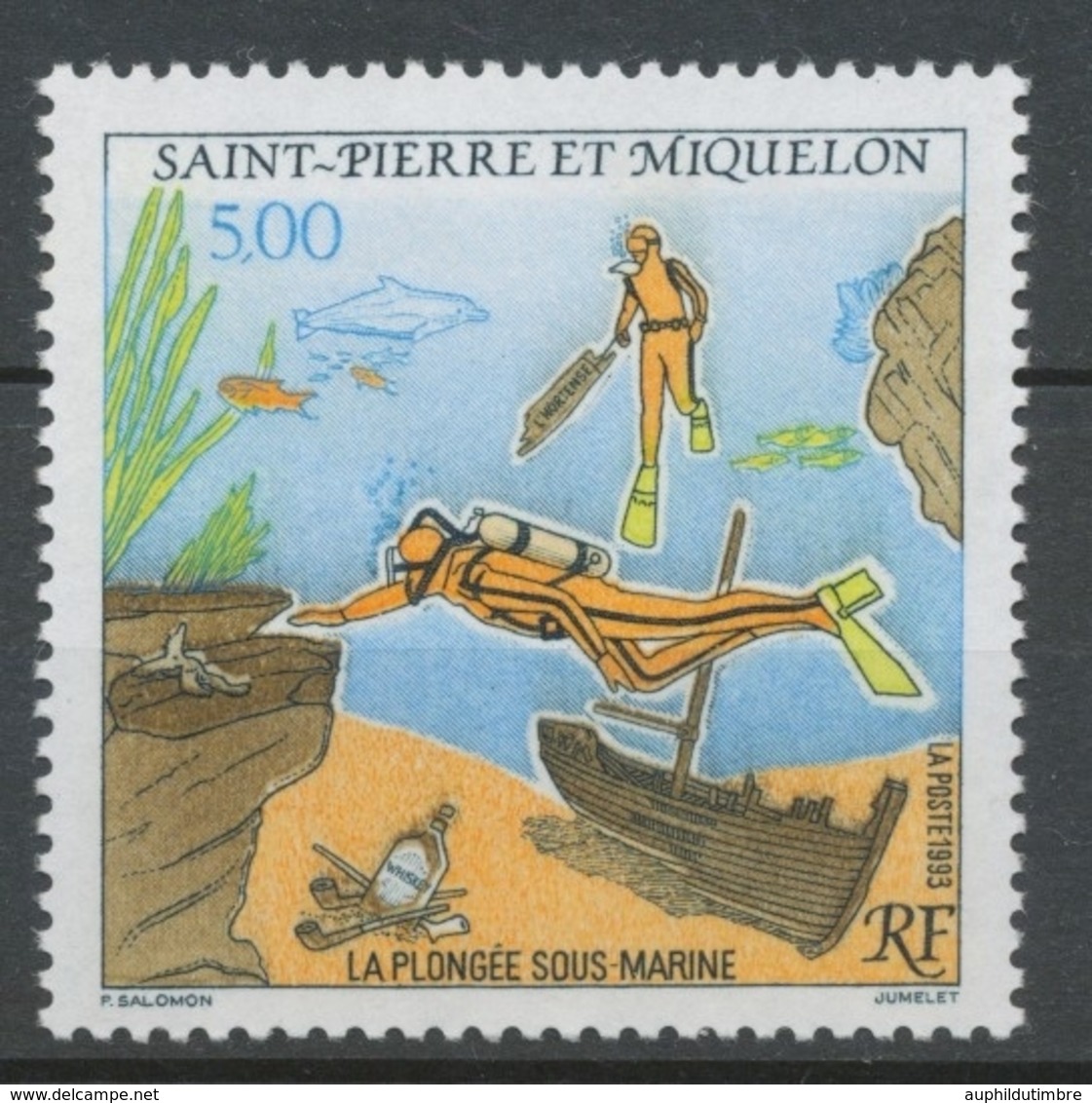 SPM  N°574 La Plongée Sous-marine 5f Plongeurs, épaves, Poissons ZC574 - Unused Stamps