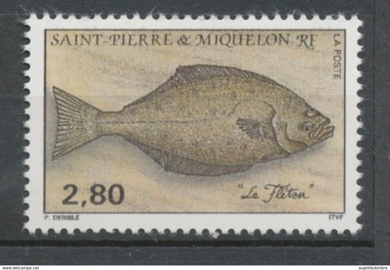 SPM  N°583 Faune. Les Poissons. Multicolores. 2f.80 Flétan ZC583 - Unused Stamps