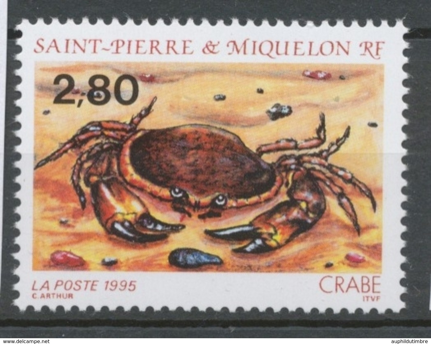 SPM  N°615 Faune Marine. Multicolores. 2f.80 Crabe ZC615 - Ungebraucht