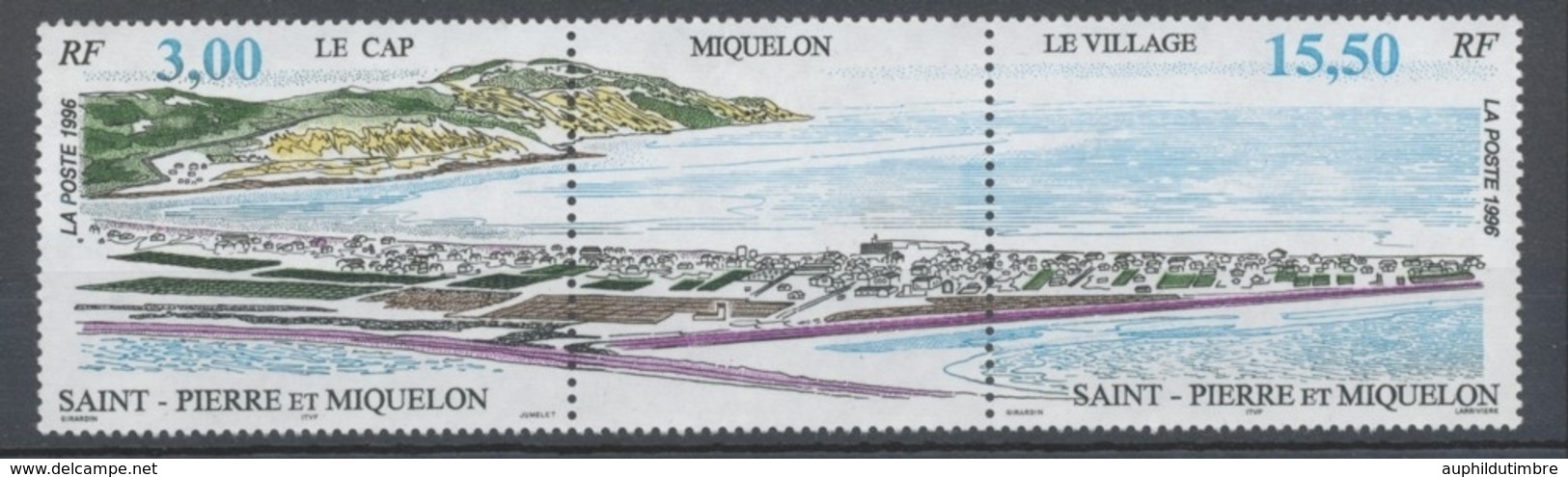 SPM  N°640A Vue Générale De Miquelon Le Triptyque Avec Vignette Centrale ZC640A - Unused Stamps