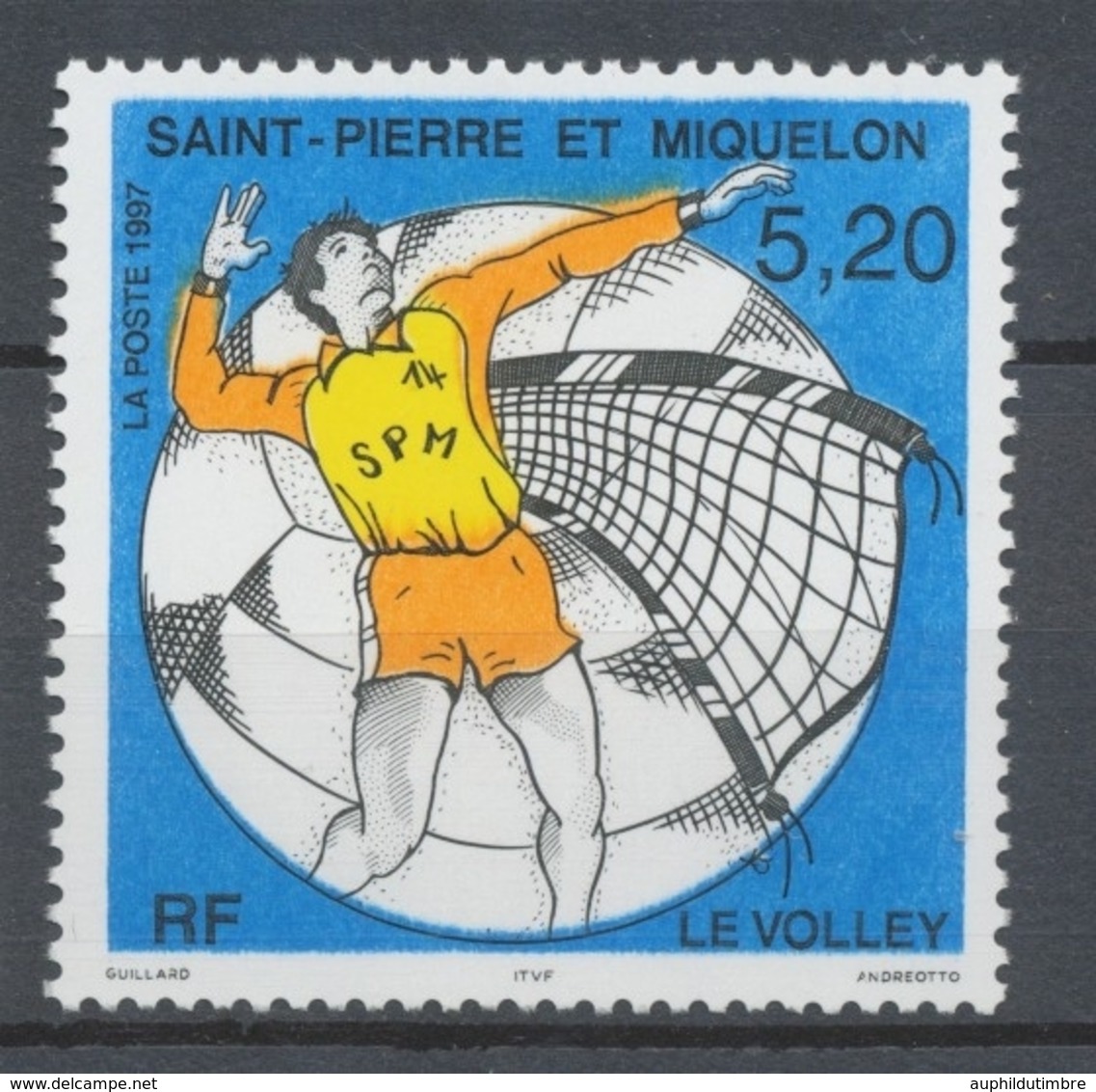 SPM  N°643 Sport Le Volley 5f20 Composition : Joueur Sur Balle En Fond ZC643 - Unused Stamps