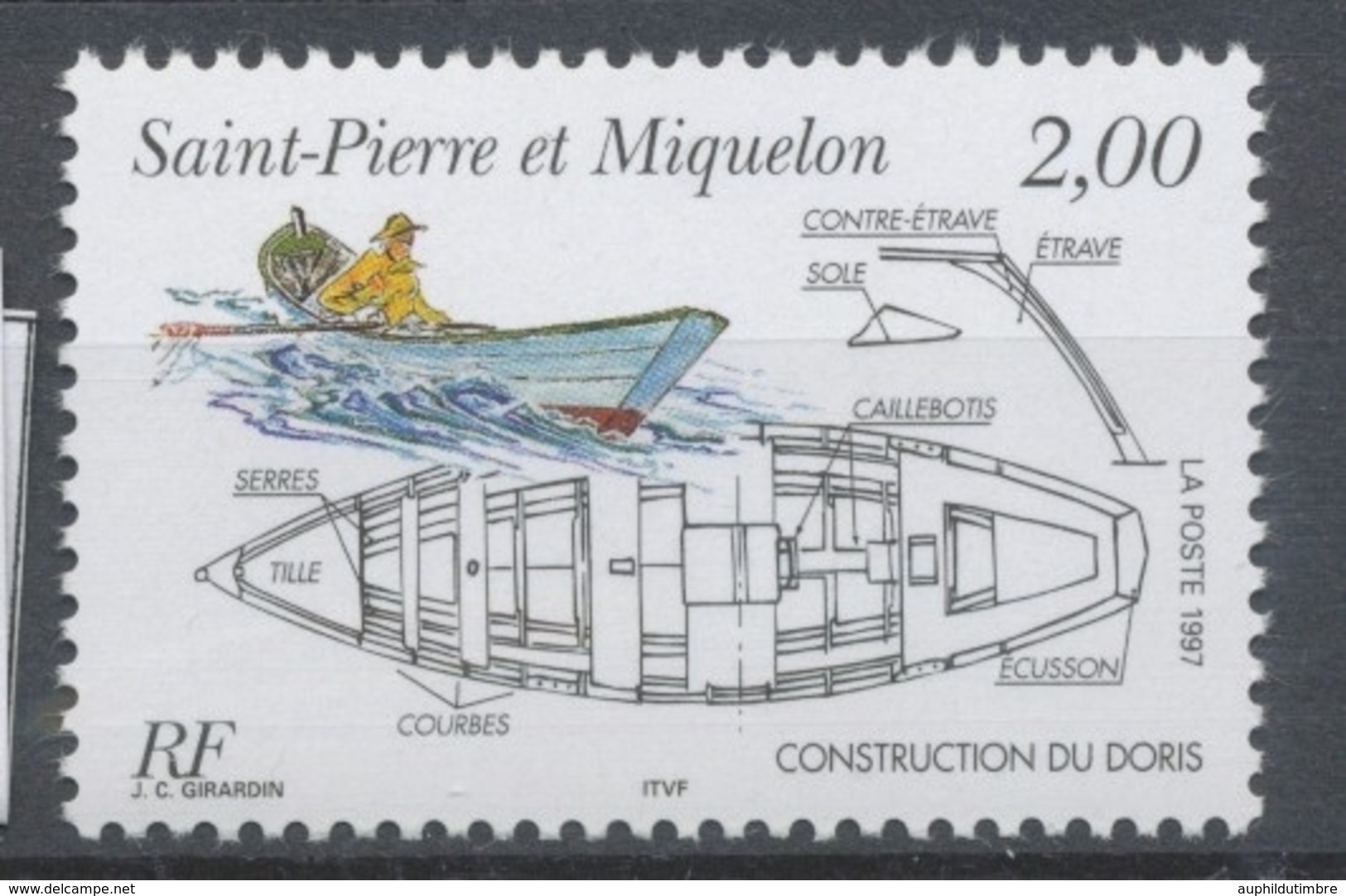 SPM  N°645 Le Doris 2f Embarcation, Plan De Construction ZC645 - Unused Stamps