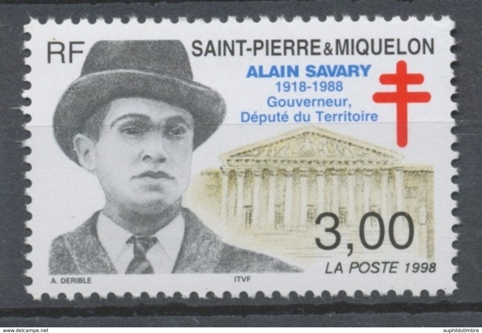 SPM  N°669 10e Anniversaire De Le Mort D' Alain Savary, Gouverneur, Député Du Territoire (1918-1988) 3f ZC669 - Unused Stamps