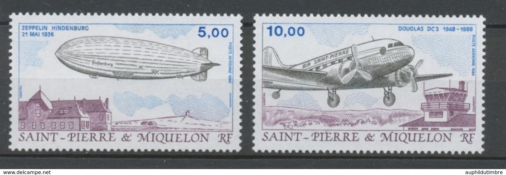 SPM  N°66A Série Transports Aériens. 2 Valeurs ZC66A - Neufs