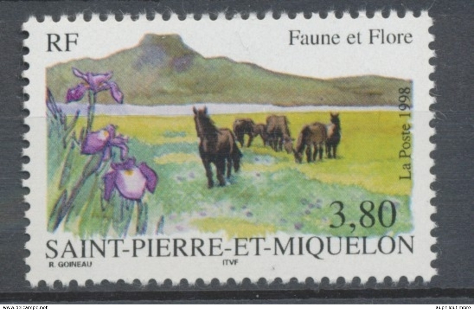 SPM  N°671 Faune Et Flore. 3f.80 Chevaux ; Iris ZC671 - Ongebruikt