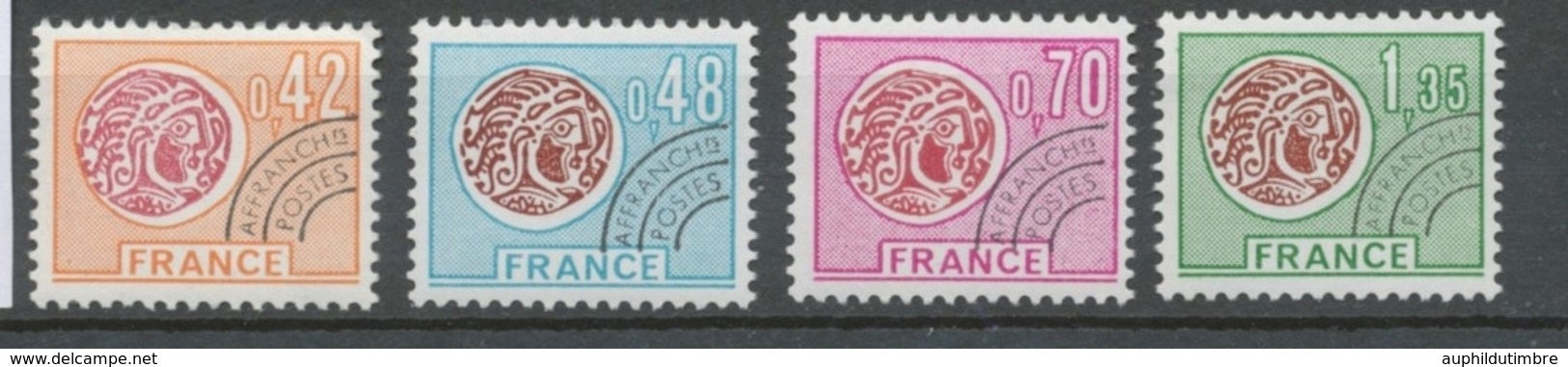 Préoblitérés N°134-137 Série Monnaie Gauloise 1975 ZP134A - 1964-1988