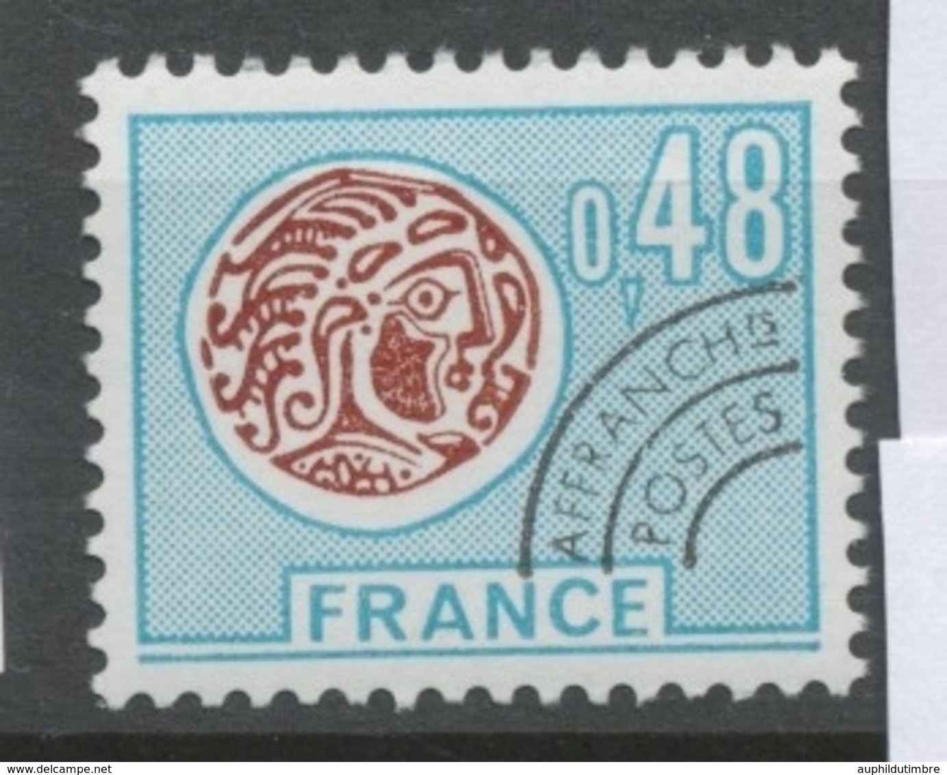 Préoblitérés N°135 Monnaie Gauloise.  48c. Bleu Et Brun ZP135 - 1964-1988