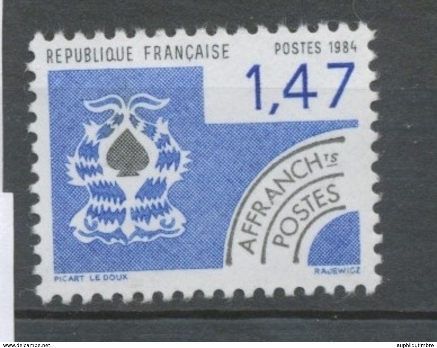 Préoblitérés N°183 Cartes à Jouer. 1 F. 47 Noir Et Bleu ZP183 - 1964-1988