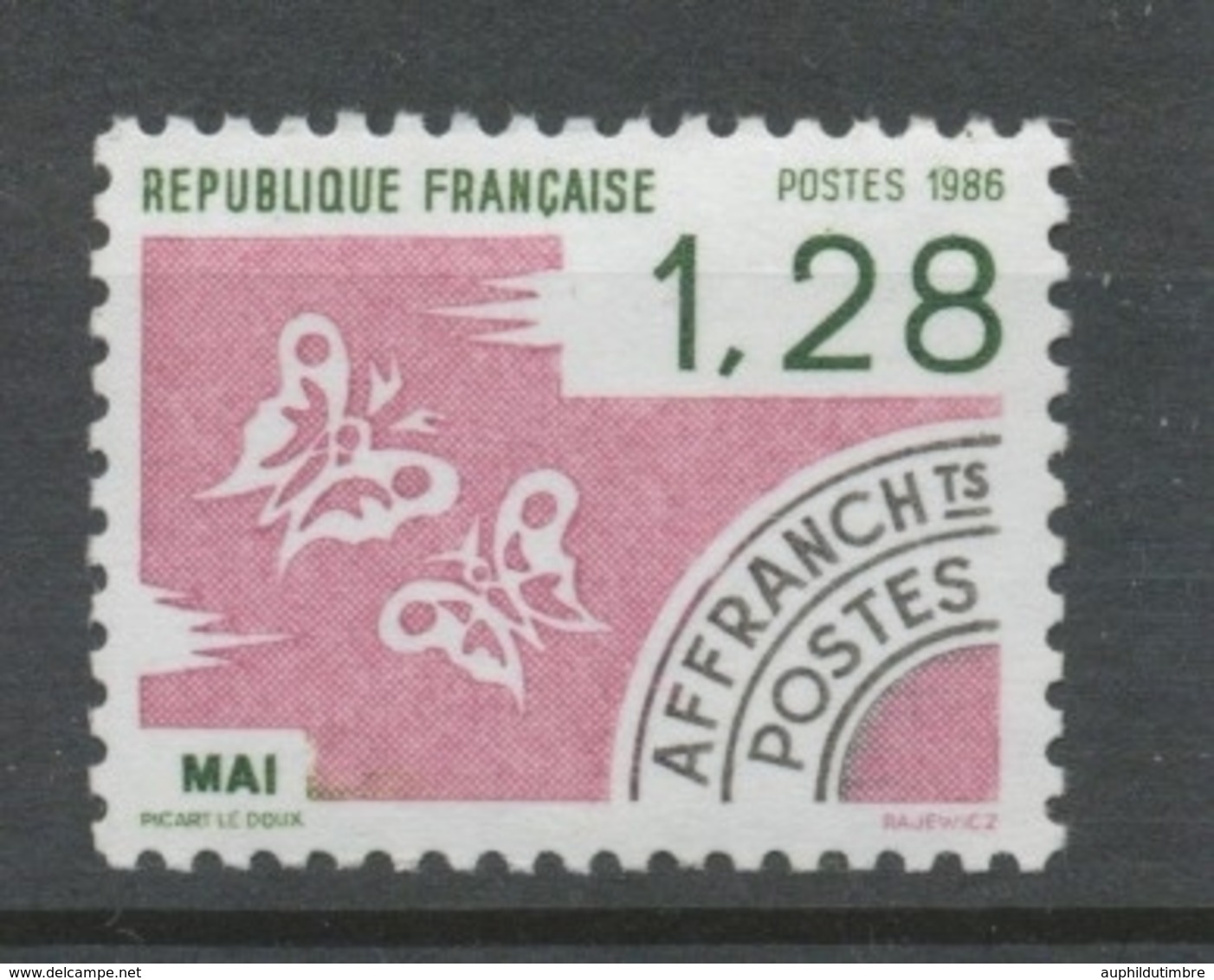 Préos N°190 Les Mois De L'année 1 F 28 Rose Et Vert Foncé ZP190 - 1964-1988