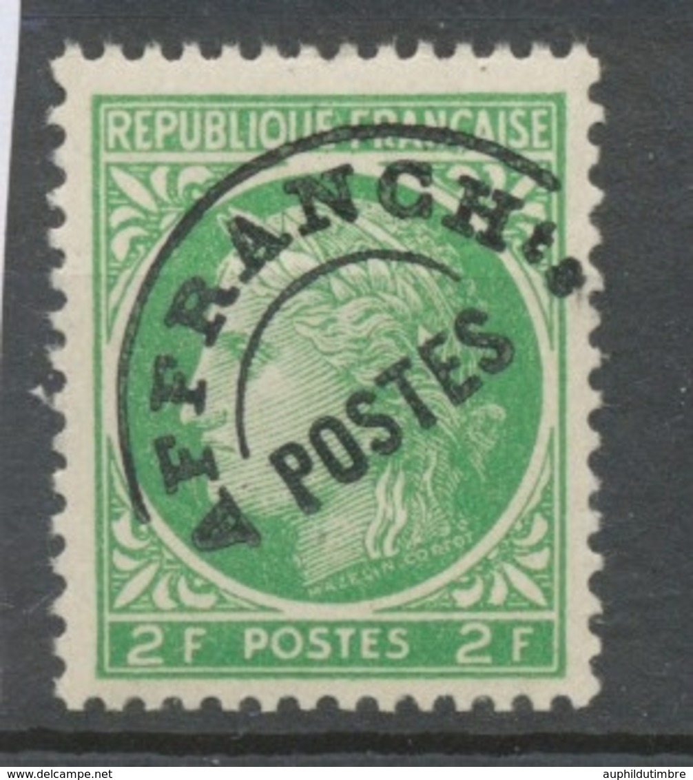 Préoblitérés N°92 2 F. Vert-jaune ZP92 - 1893-1947