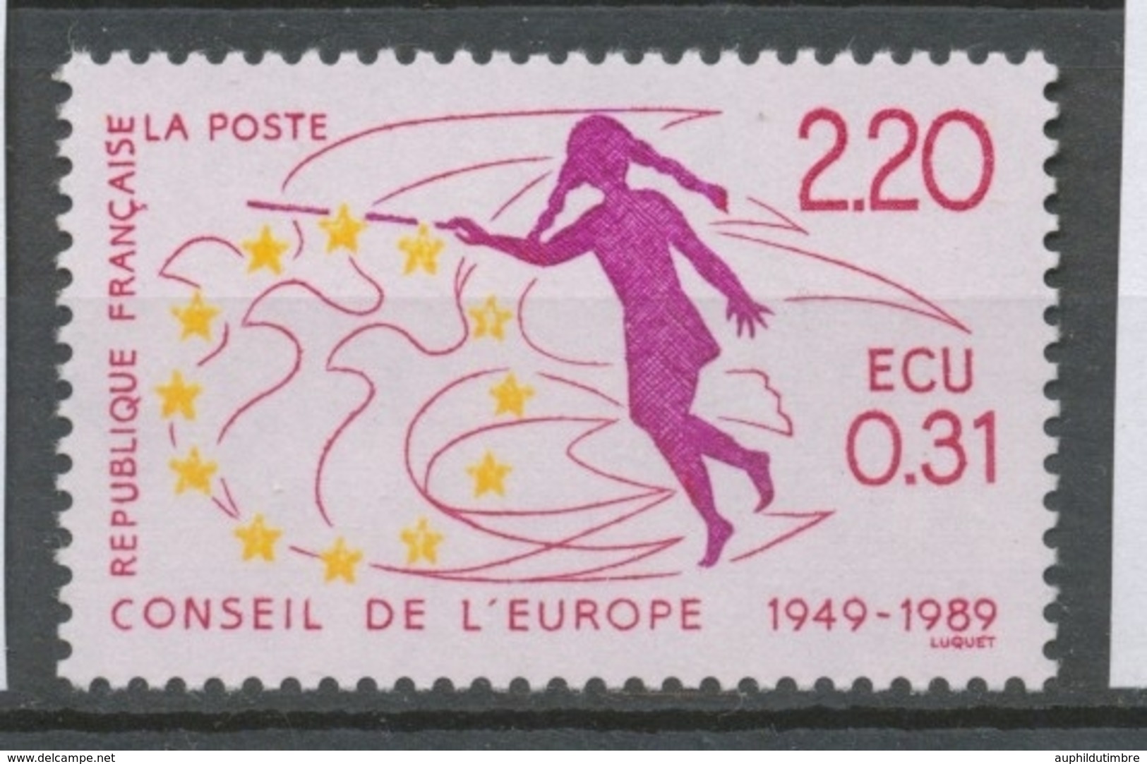 Service N°100 40e Anniversaire Du Conseil Europe Allégorie  2f20 ZS100 - Mint/Hinged