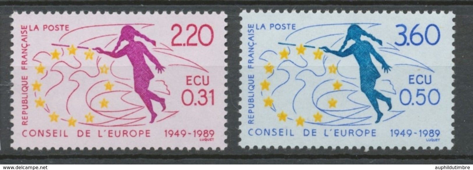 Service N°100-101 Série 40e Anniversaire Du Conseil Europe  2 Val. ZS100A - Nuevos