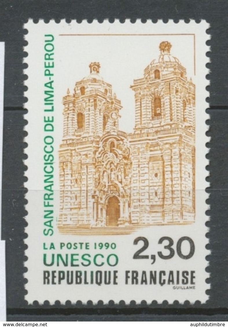 Service N°102 UNESCO San Francisco De Lima - Pérou 2f30 Vert, Brun-jaune, Noir ZS102 - Neufs