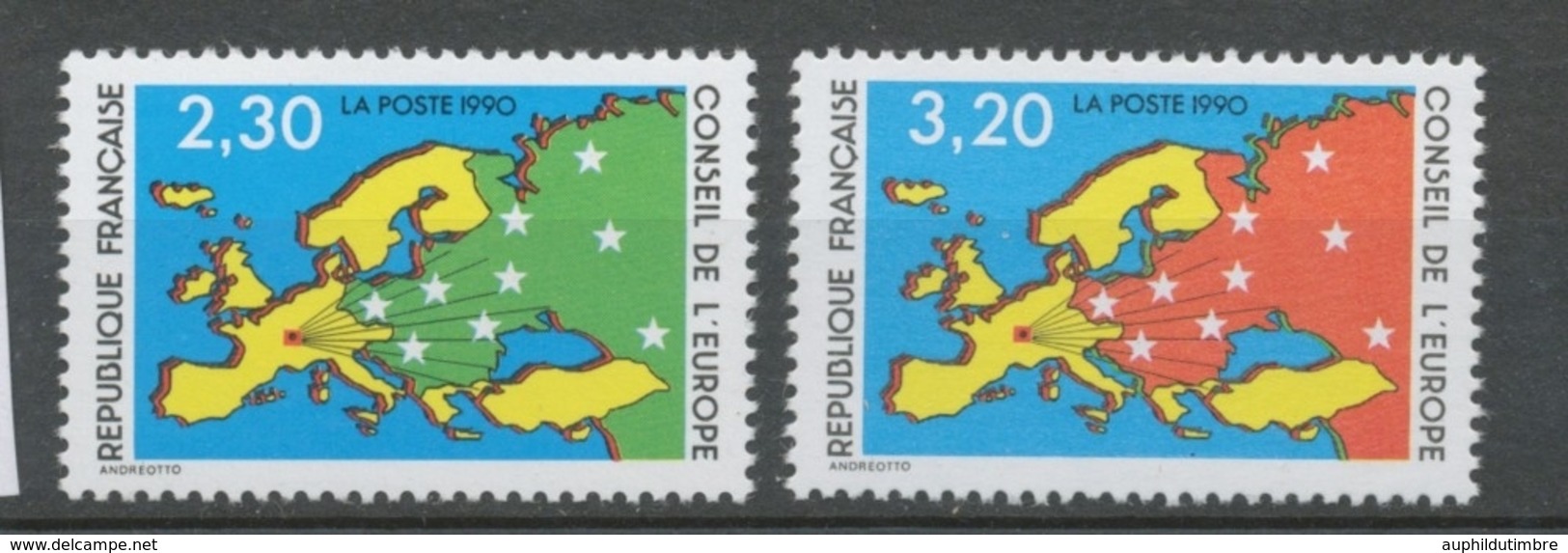 Service N°104-105 Série Conseil De L' Europe.  2 Valeurs ZS104A - Mint/Hinged