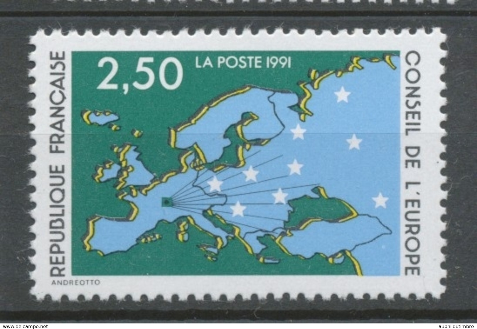 Service N°106 Conseil De L' Europe. 2f.50  Multicolore ZS106 - Ungebraucht