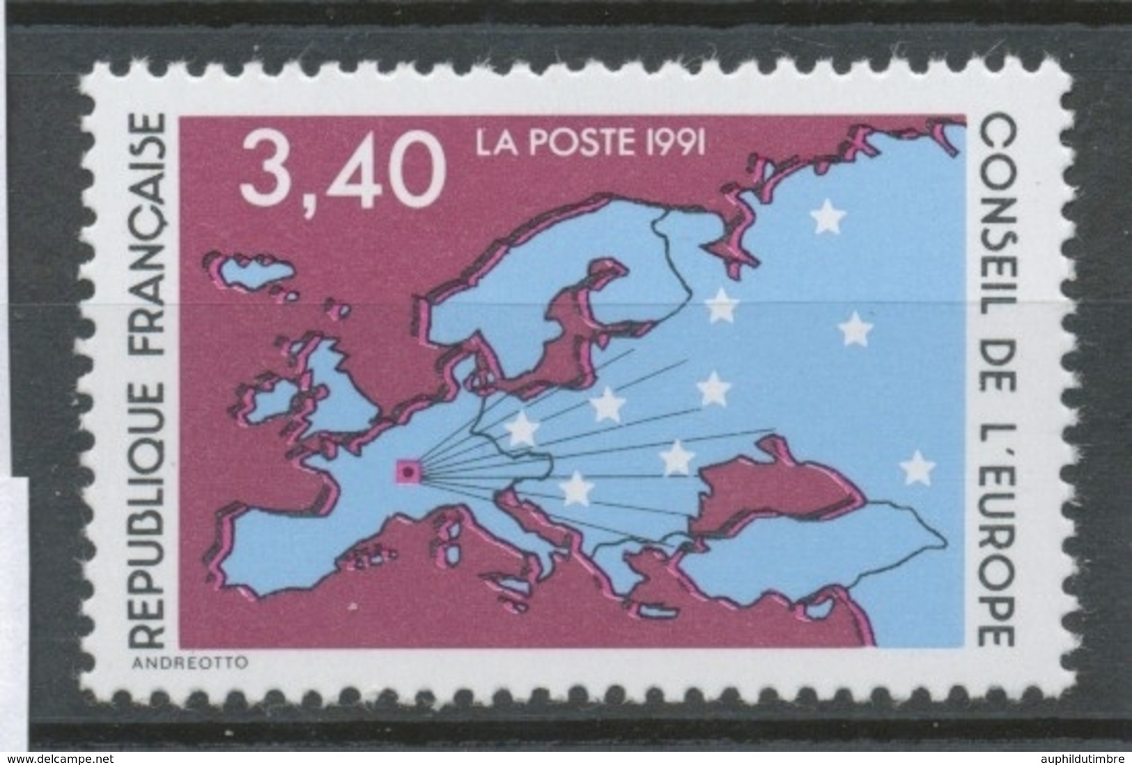 Service N°107 Conseil De L' Europe. 3f.40  Multicolore ZS107 - Nuovi