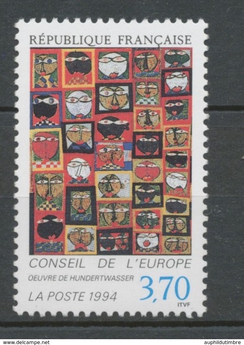 Service N°113 Conseil Europe "36 Têtes" Hundertwasser 3f70 ZS113 - Mint/Hinged