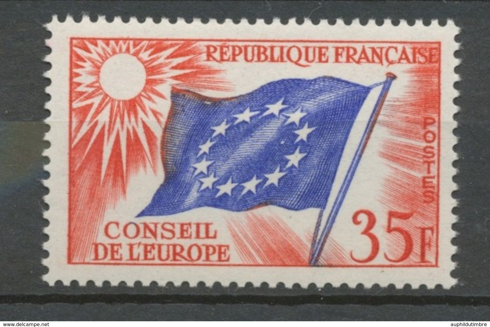 Service N°20 Conseil Europe 35 F Rouge-brique Et Bleu Foncé ZS20 - Neufs