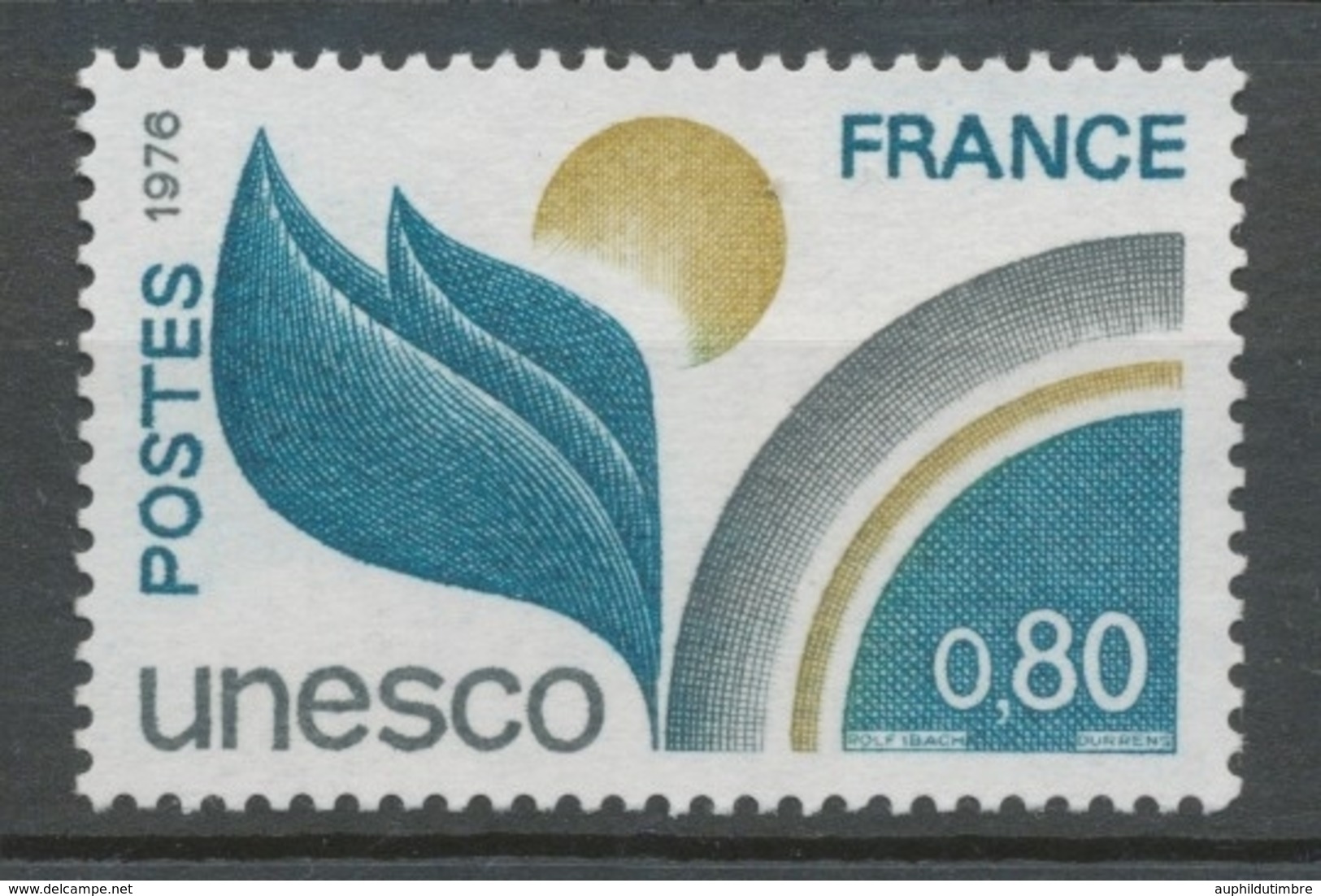 Service N°50 UNESCO 80 C. Vert-bleu, Gris Et Bistre-olive ZS50 - Neufs