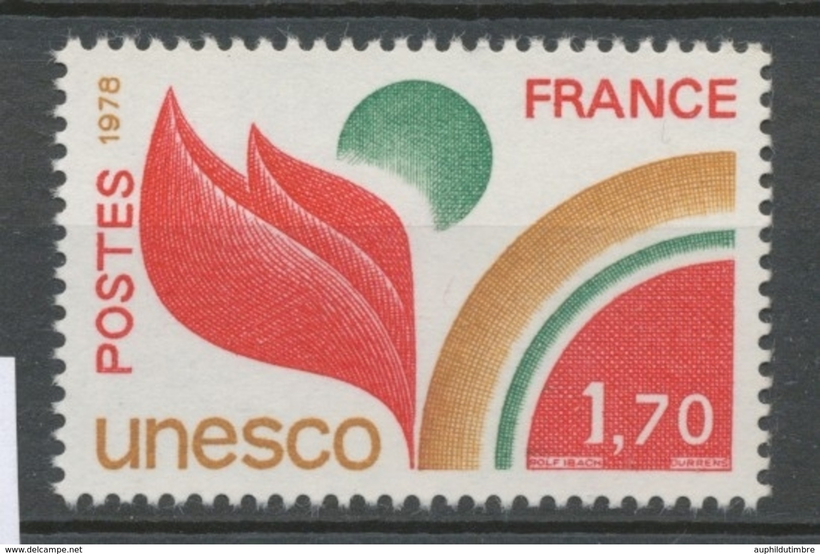 Service N°57 UNESCO 1 F. 70 Rouge, Vert-bleu Et Brun-rouge ZS57 - Mint/Hinged