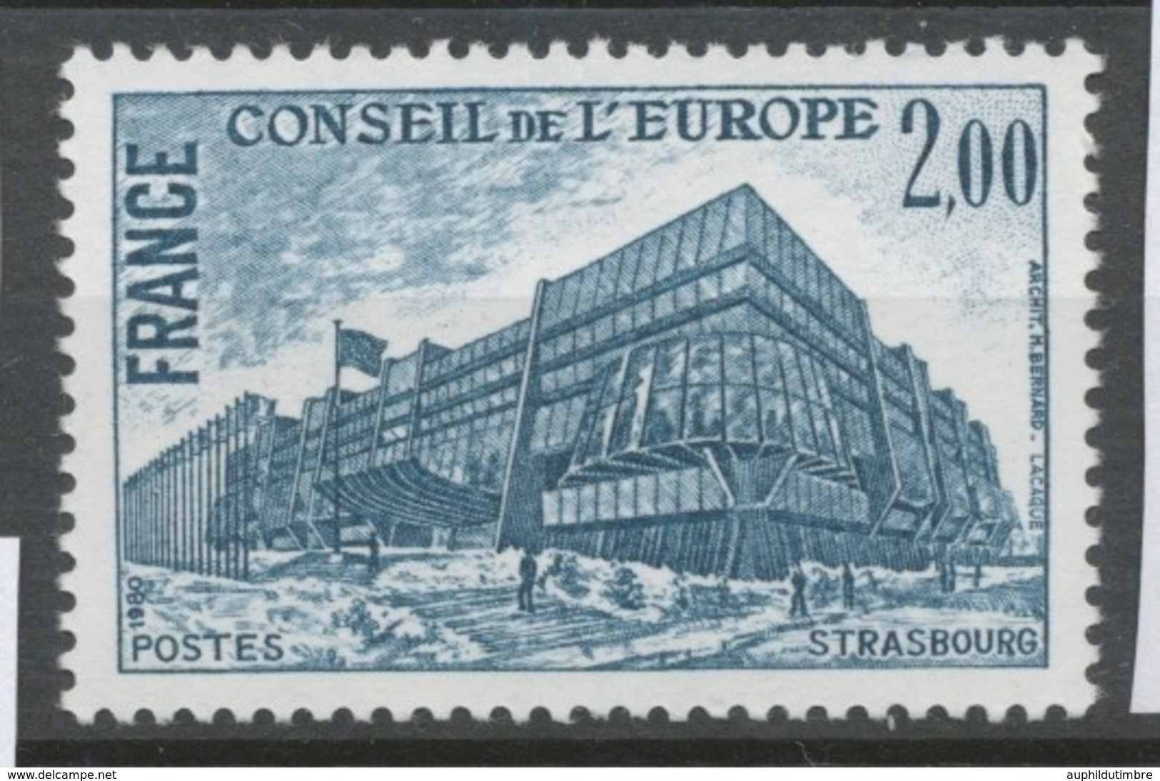 Service N°64 Conseil De L'Europe. 2f. Bleu-gris ZS64 - Mint/Hinged