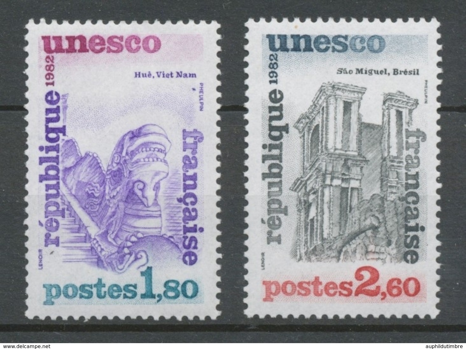 Service N°71-72 Série UNESCO.  2 Valeurs ZS71A - Mint/Hinged