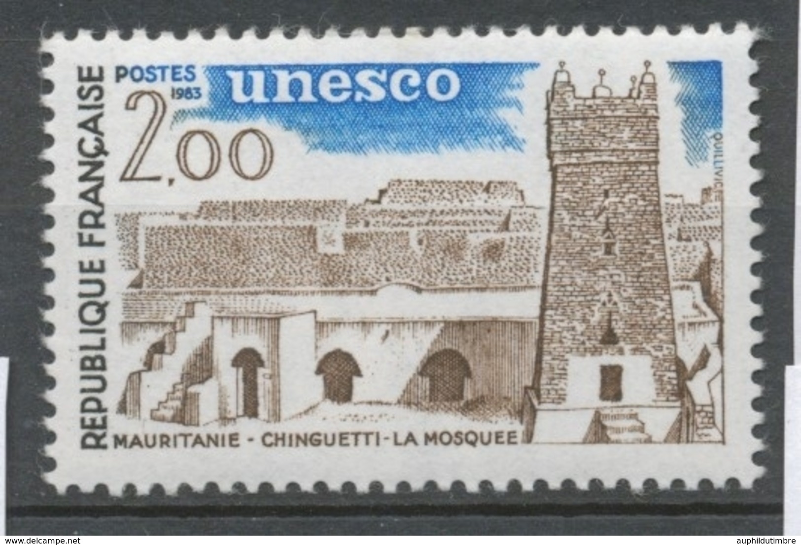 Service N°75 UNESCO Mosquée De Chinguetti - Mauritanie 2f ZS75 - Ungebraucht