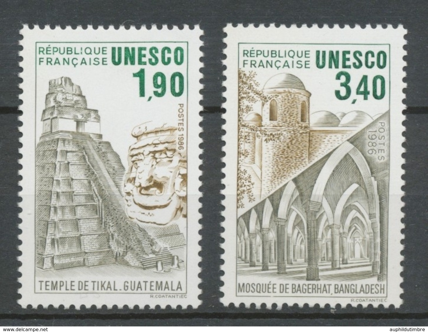 Service N°91-92 Série UNESCO Patrimoine Unniversel 2 Val. ZS91A - Mint/Hinged