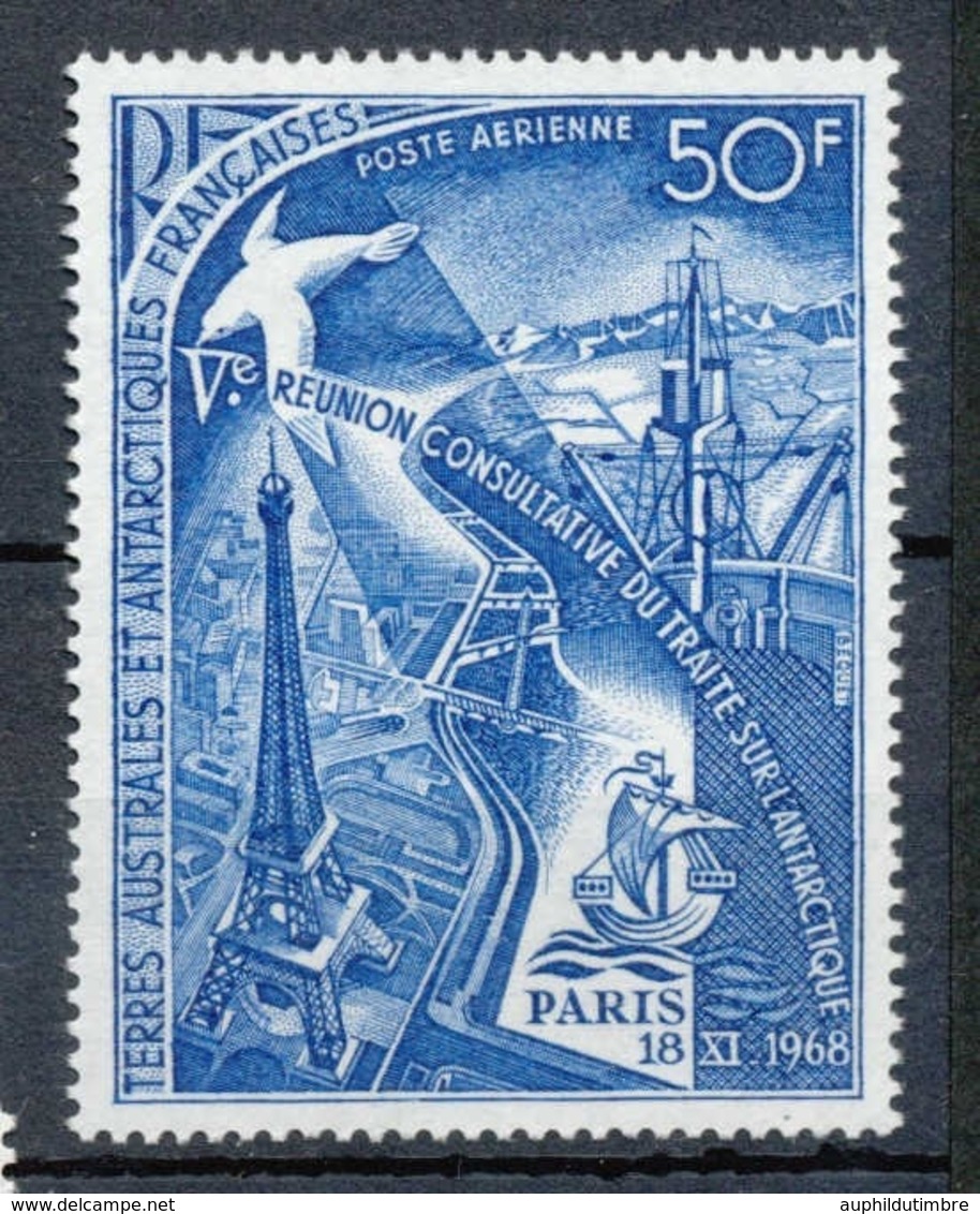 T.A.A.F Aérien 1969 N°18 5e Réunion Traité Antarctique à Paris N** ZT143A - Airmail