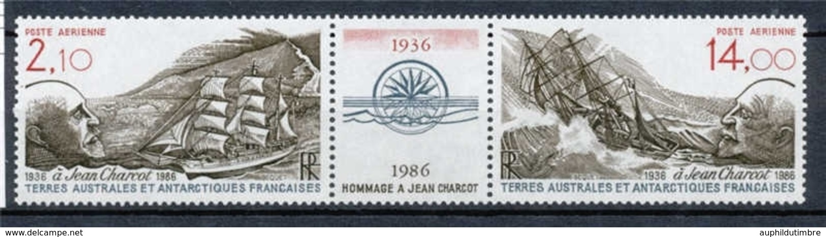 T.A.A.F Aérien 1986 N°94A Hommage à Jean Charcot (1867-1936). Triptyque N** ZT199A - Posta Aerea