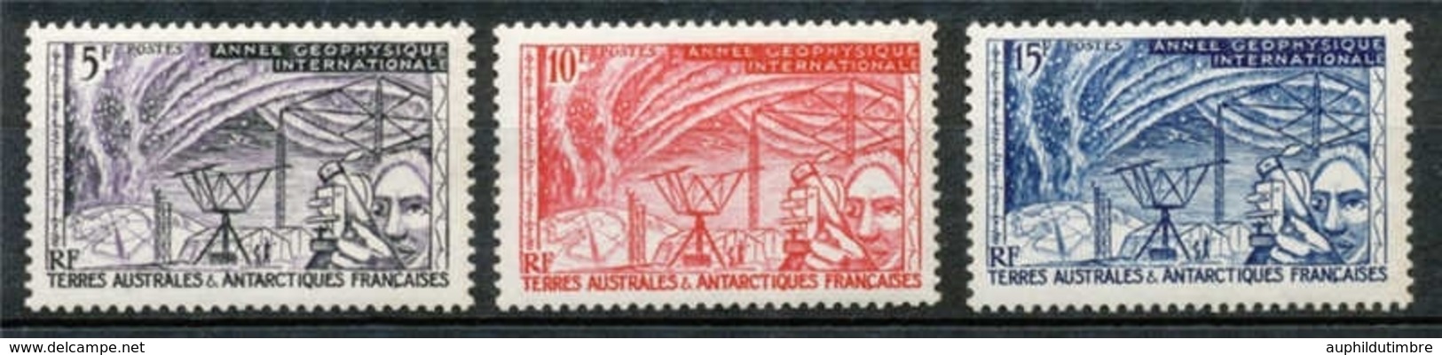T.A.A.F 1957 N°8 à 10 Série Année Géophysique Internationale N** ZT3A - Unused Stamps
