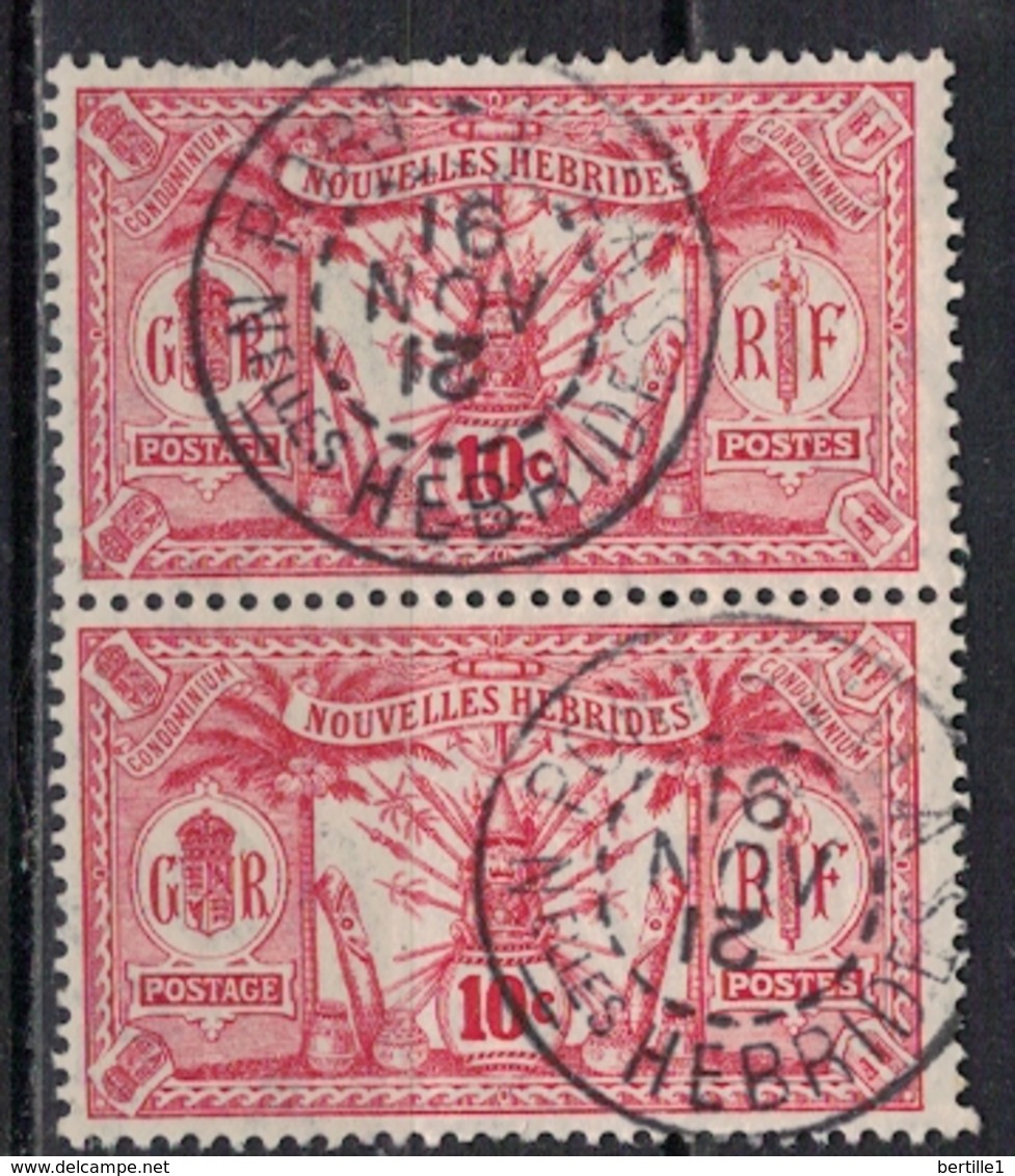 NOUVELLES HEBRIDES            N°  YVERT   28 X 2   ( 1 )  OBLITERE       ( Ob   1/08 ) - Used Stamps