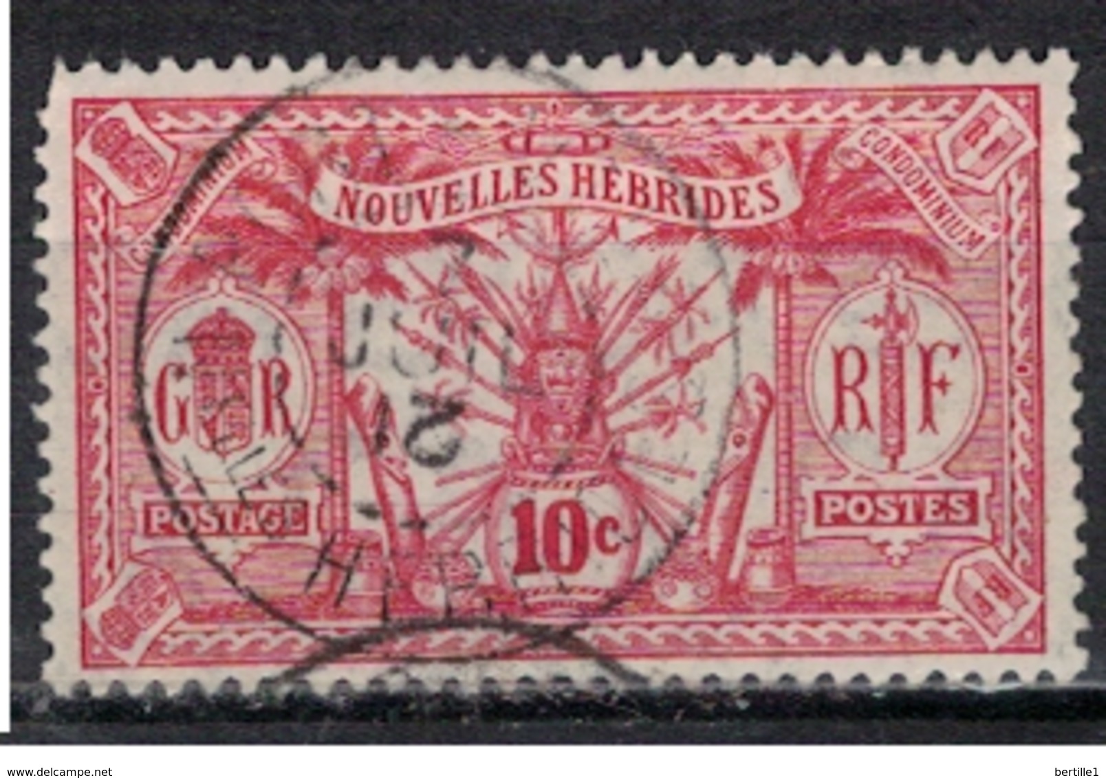 NOUVELLES HEBRIDES            N°  YVERT   28   ( 1 )     OBLITERE       ( Ob   1/10 ) - Used Stamps