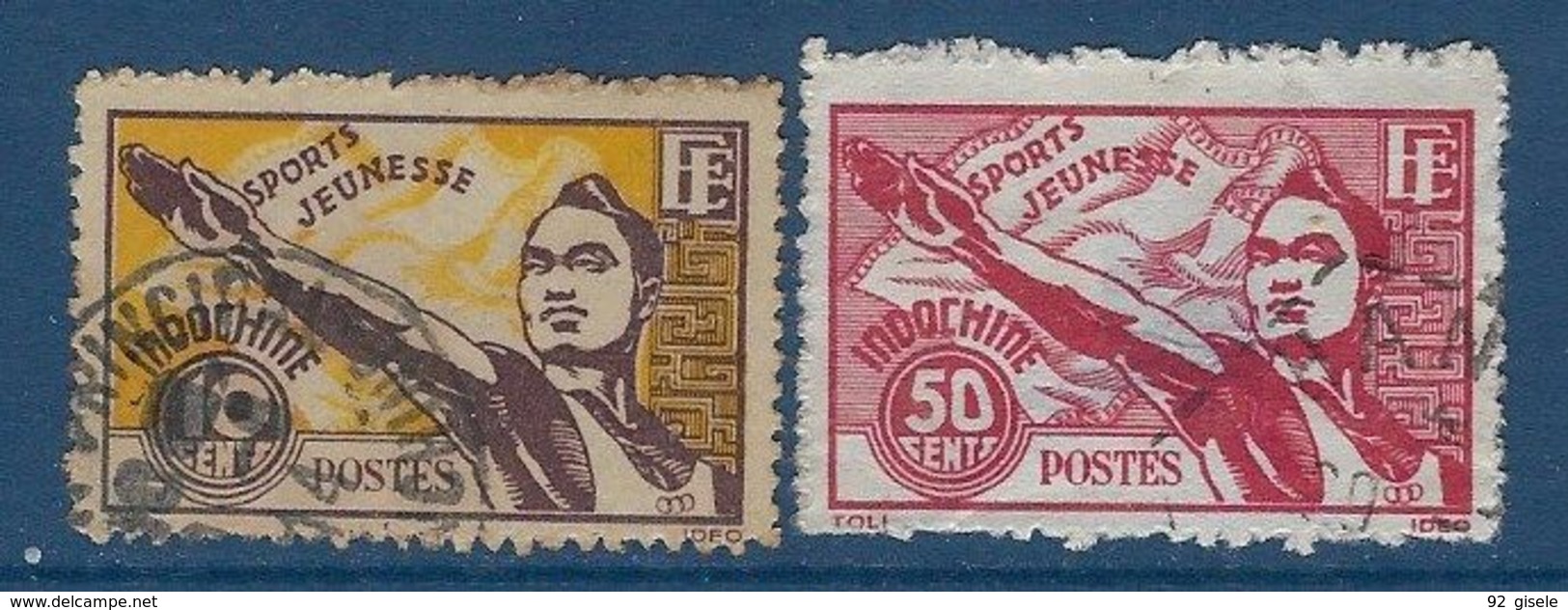 Indochine YT 284 & 285 " Jeunesse Sportive " 1944 Oblitéré - Used Stamps