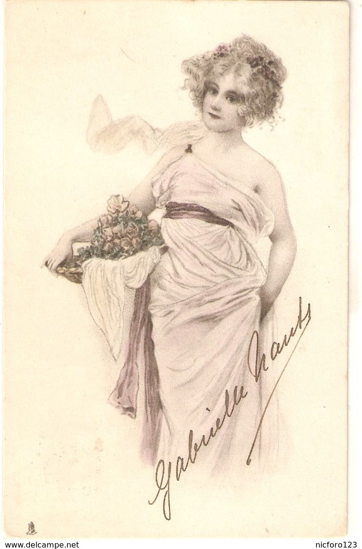 "Lady With Bsket Of Flowers" Tuck France Postard Serie 330c., With A Signature - Tuck, Raphael