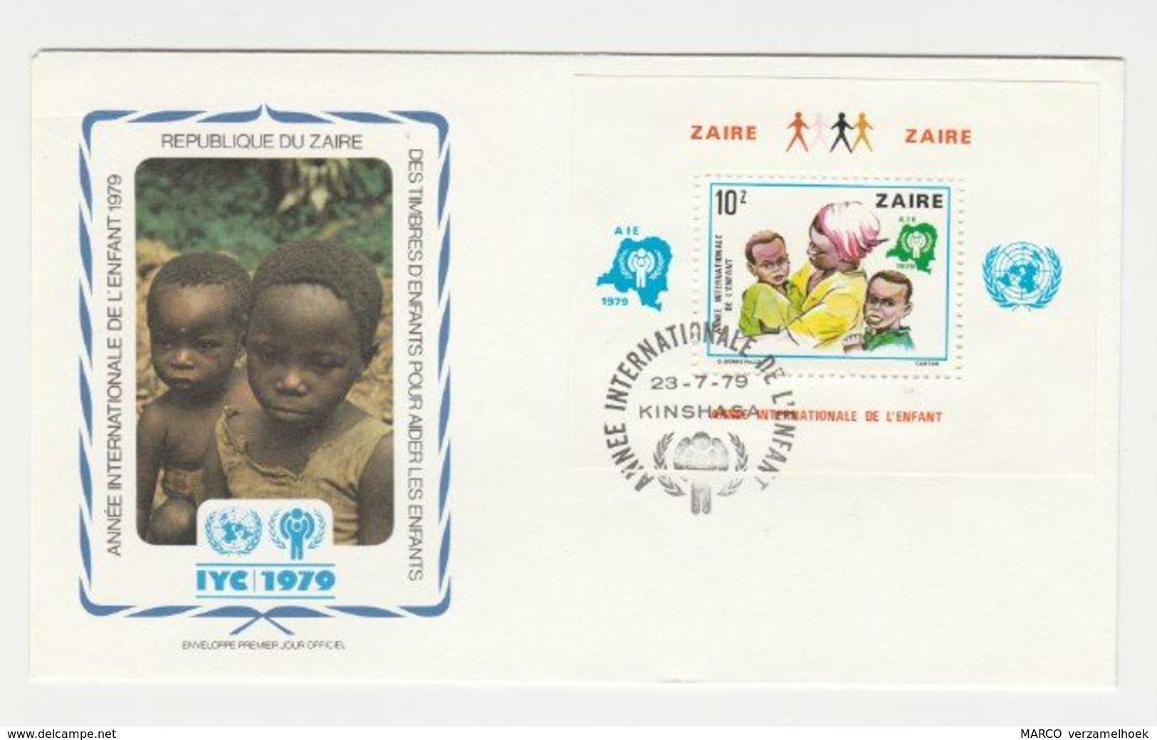FDC Enveloppe Premier Jour Official Republique Du Zaire IYC 1979 - 1971-1979