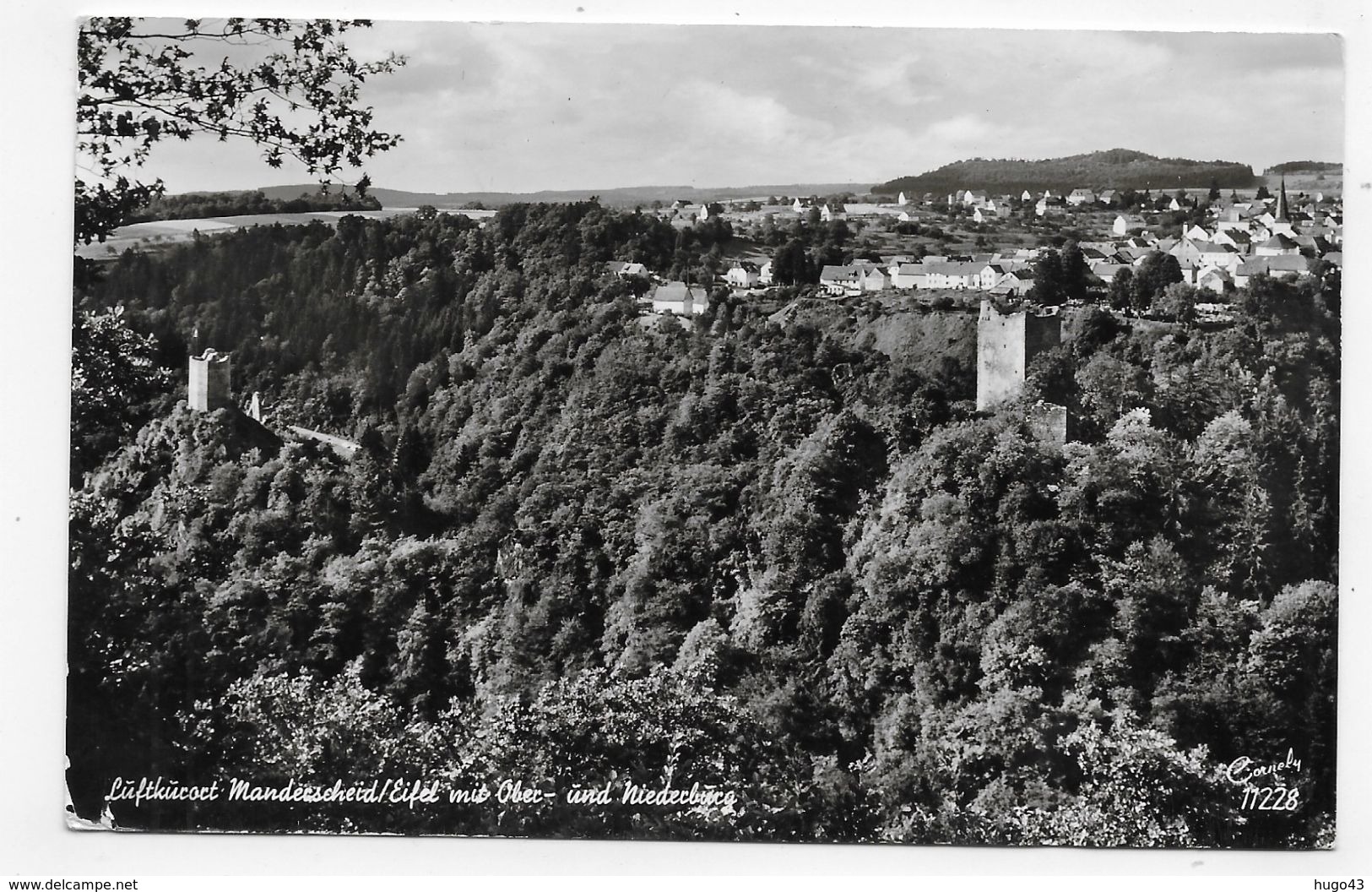 (RECTO / VERSO)  MANDERSCHEID EN 1967 - EIFEL MIT OBER UND NIEDERBURG - BEAUX TIMBRES ET CACHET - FORMAT CPA VOYAGEE - Manderscheid