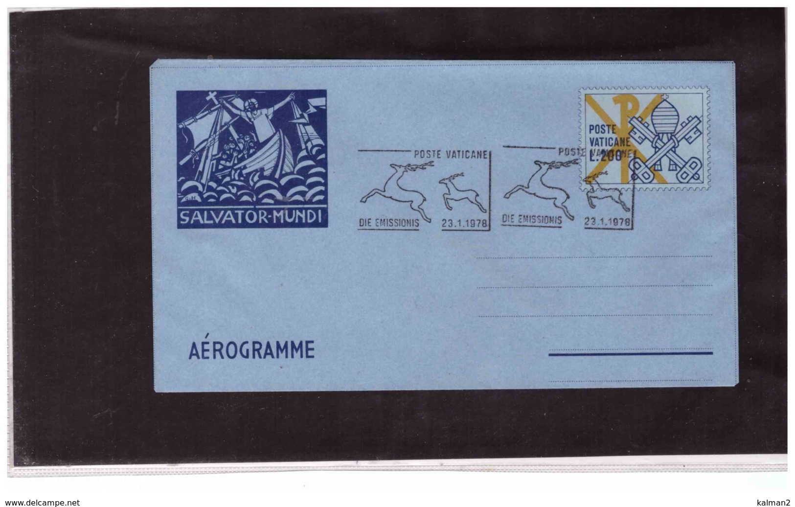 TEM11959   -  VATICANO 23.1.1978    /    FDC  AEROGRAMMA  CAT.FILAGRANO  A.15 - Interi Postali