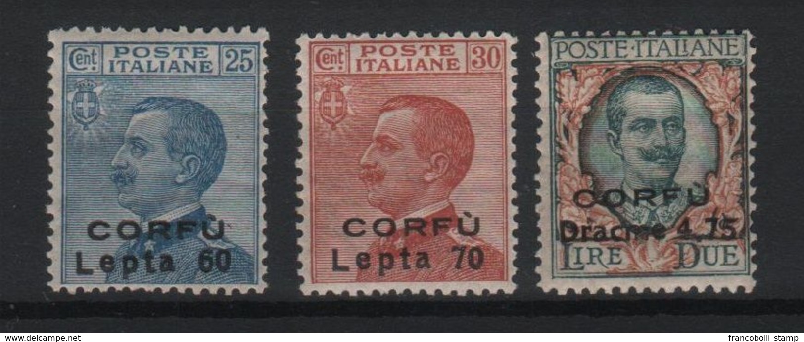 1923 Occupazione Corfù Francobolli D'Italia Sopr. CORFU Serie Cpl MNH Ottima Centratura - Corfou